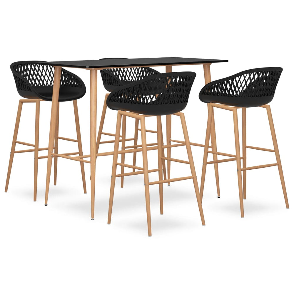 vidaXL 5-piece Bar Set Black