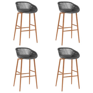 vidaXL 5-Piece Bar Set Black and Grey