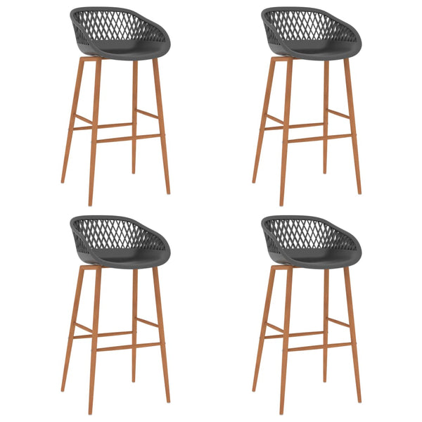 vidaXL 5-Piece Bar Set Black and Grey