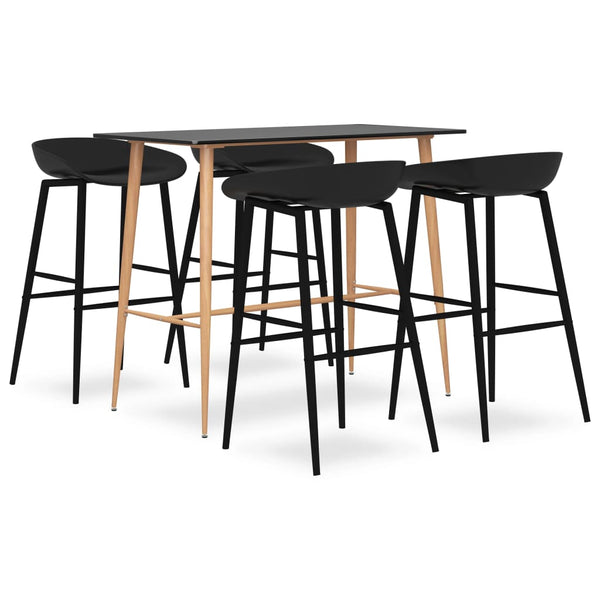 vidaXL 5-piece Bar Set Black