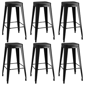 vidaXL 7-Piece Bar Set Black