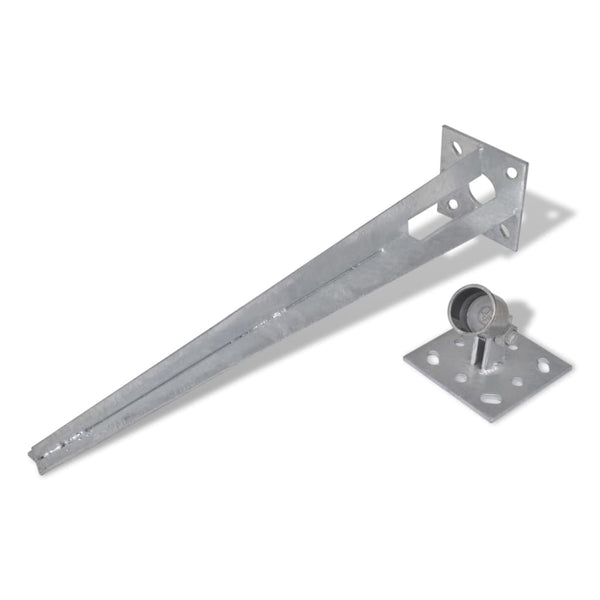 vidaXL Ground Anchor and Base Plate 4 pcs. Steel