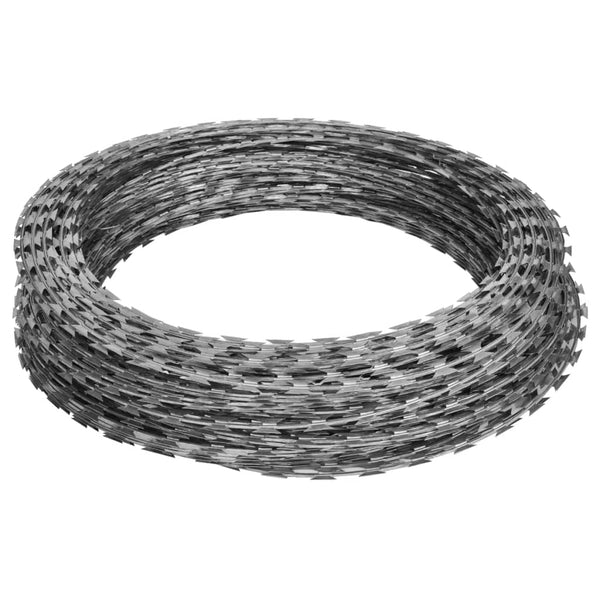 vidaXL Barbed Wire 2 pcs. Concertina Wire Galvanized Steel 60 m