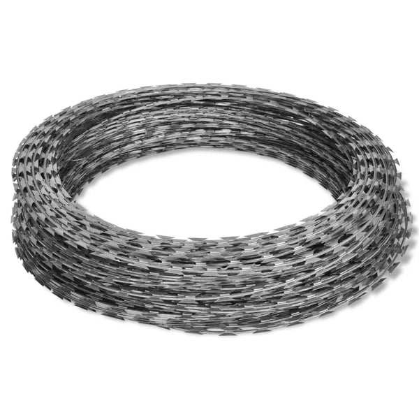 vidaXL Barbed Wire 2 pcs. Concertina Wire Galvanized Steel 60 m