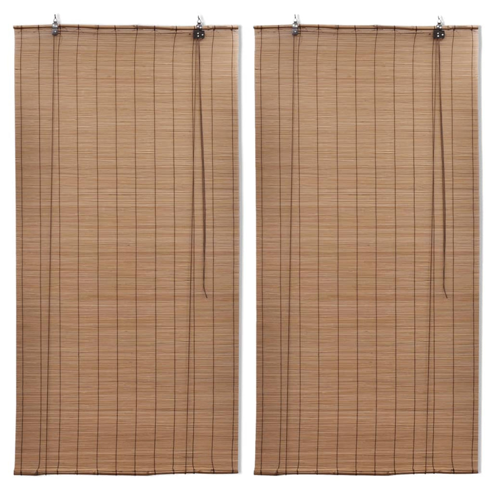 vidaXL Bamboo Roller Blinds 2 pcs 80x160 cm Brown