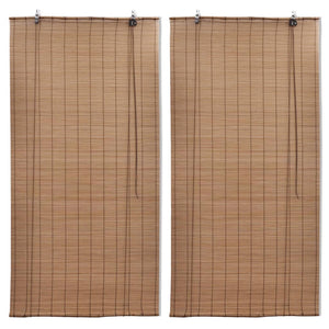 vidaXL Bamboo Roller Blinds 2 pcs 80x160 cm Brown