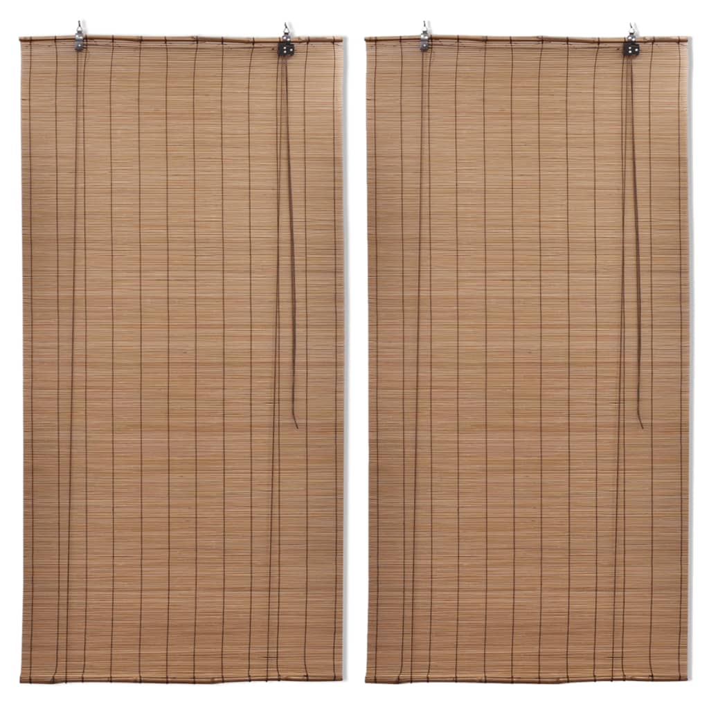 vidaXL Bamboo Roller Blinds 2 pcs 80x160 cm Brown