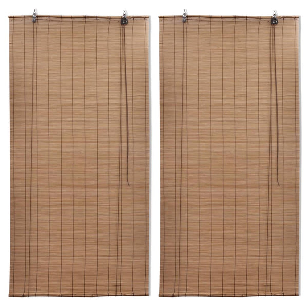 vidaXL Bamboo Roller Blinds 2 pcs 80x160 cm Brown