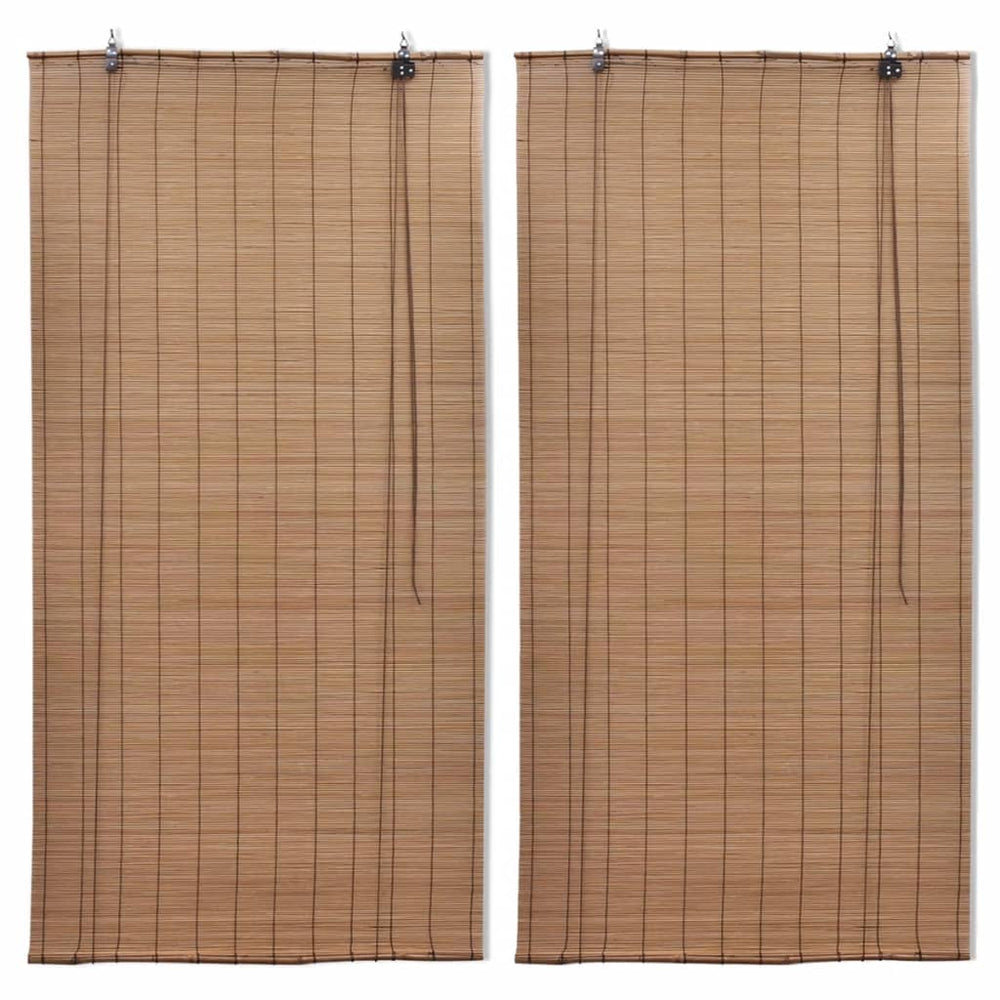 vidaXL Bamboo Roller Blinds 2 pcs. 100x160 cm Brown
