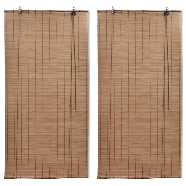 vidaXL Bamboo Roll-up Blinds 2 pcs. 120x220 cm Brown