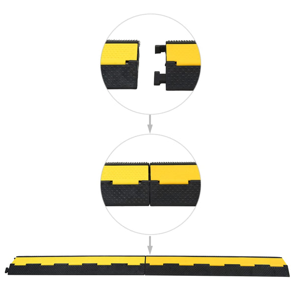 vidaXL Cable Protectors 2 pcs. 2 Channels Rubber 101.5 cm