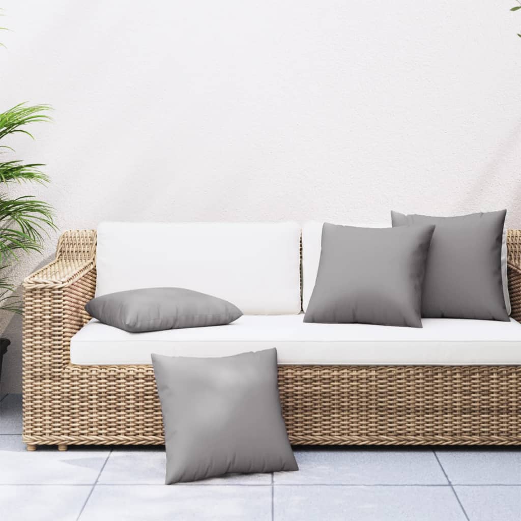 Zierkissen 4 Stk. Grau 50x50 cm Stoff