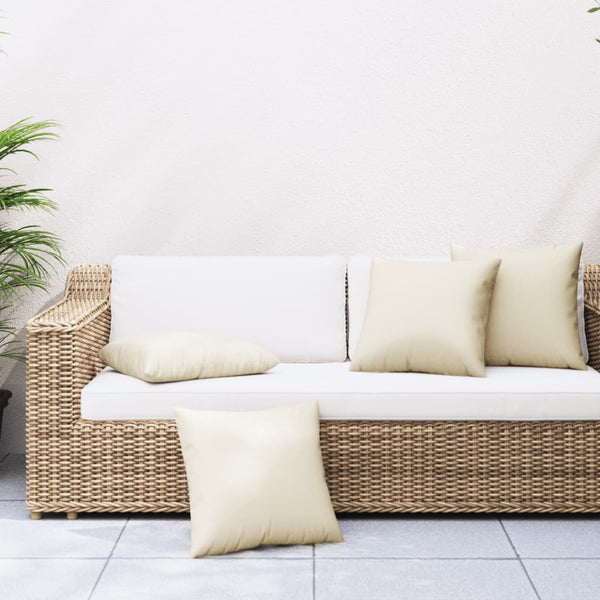 Zierkissen 4 Stk. Creme 60x60 cm Stoff