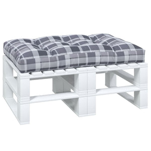 vidaXL Pallet Cushion Grey Gingham 120x80x12 cm Fabric