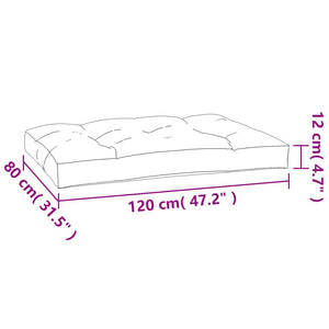 vidaXL Pallet Cushion Grey Gingham 120x80x12 cm Fabric