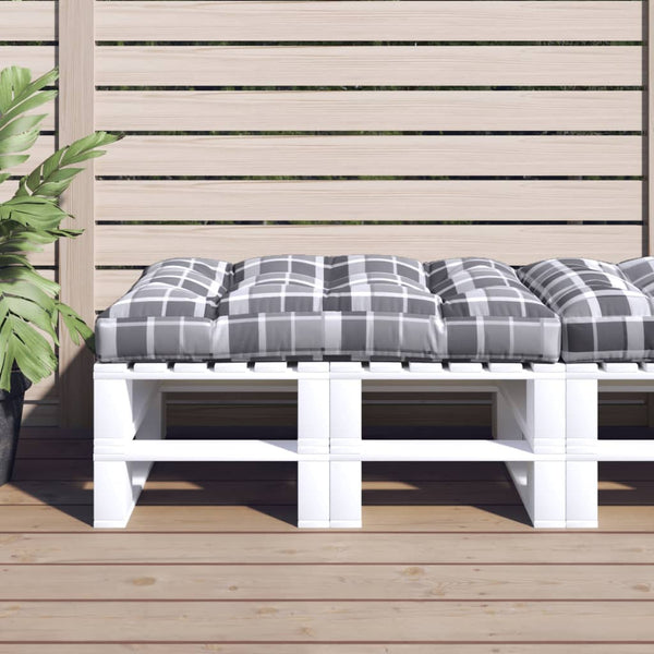 vidaXL Pallet Cushion Grey Gingham 120x80x12 cm Fabric