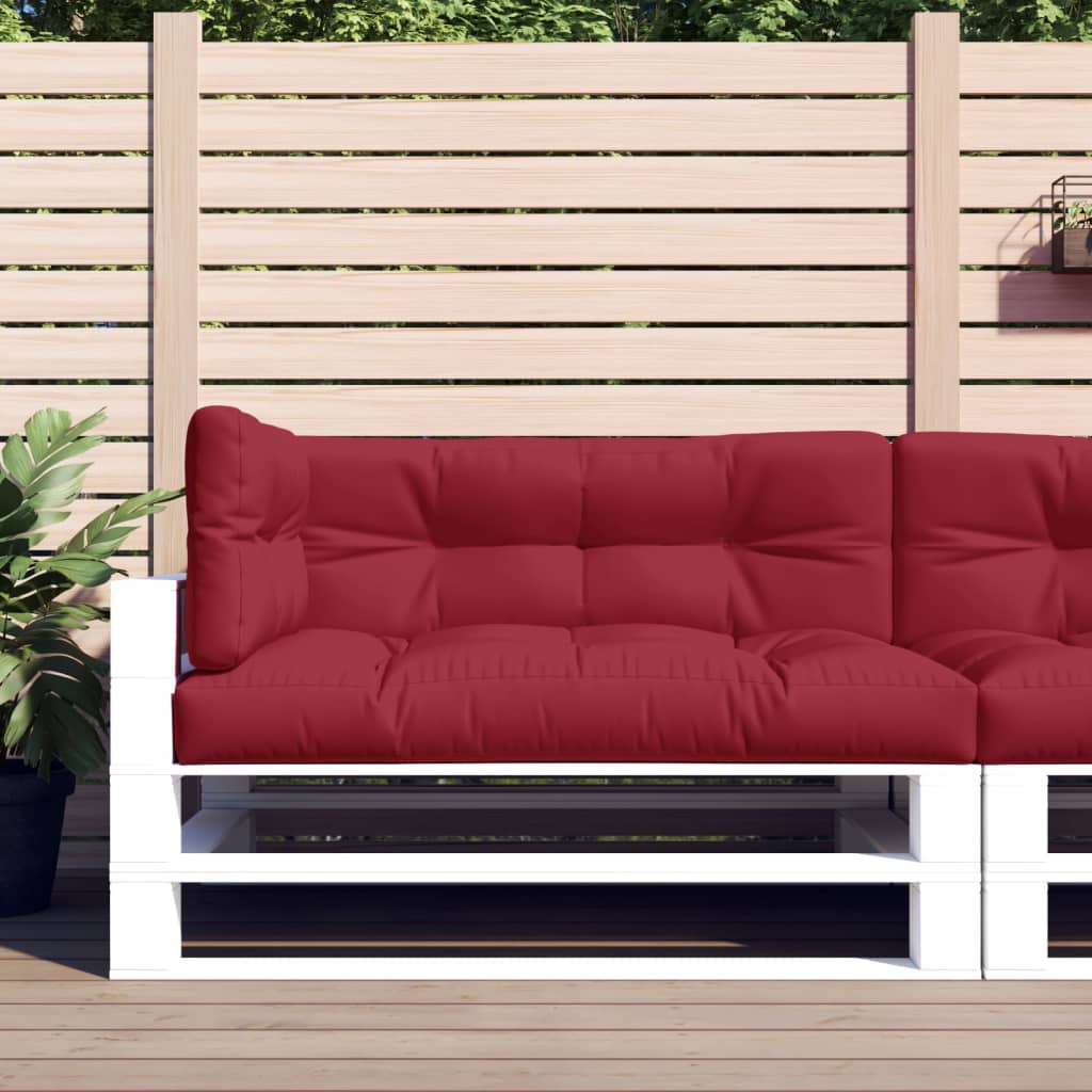 vidaXL Pallet Cushions 3-pc. Wine Red Fabric