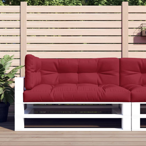 vidaXL Pallet Cushions 3-pc. Wine Red Fabric