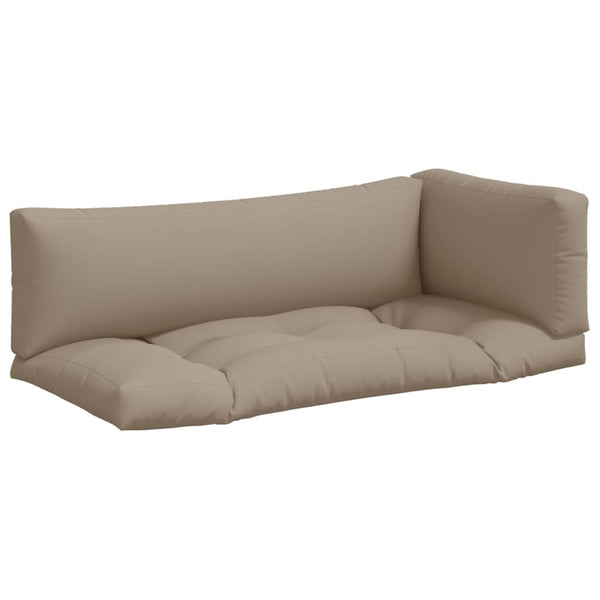 vidaXL Pallet Cushions 3-pc. Taupe Fabric