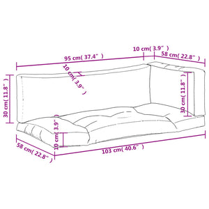 vidaXL Pallet Cushions 3-pc. Taupe Fabric