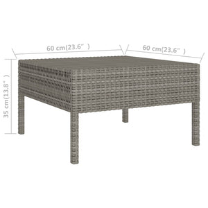 vidaXL 10-pc. Garden Lounge Set with Cushions Poly Rattan Grey