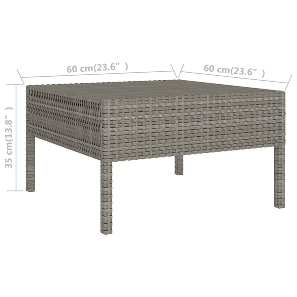 vidaXL 10-pc. Garden Lounge Set with Cushions Poly Rattan Grey