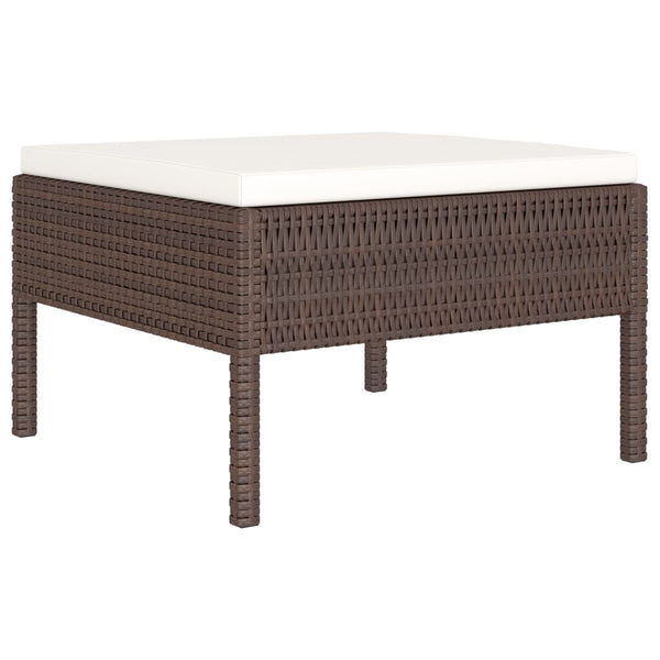 vidaXL 6-Piece Garden Lounge Set with Cushions Poly Rattan Brown