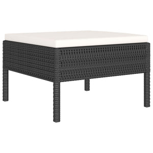 vidaXL 6-Piece Garden Lounge Set with Cushions Poly Rattan Black