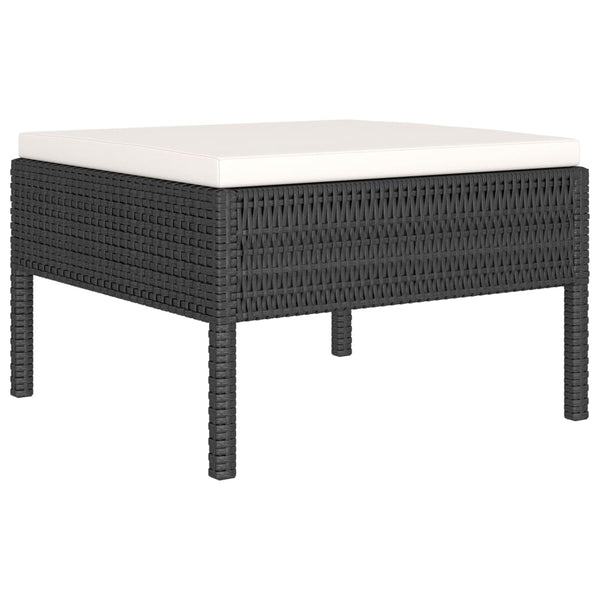 vidaXL 6-Piece Garden Lounge Set with Cushions Poly Rattan Black
