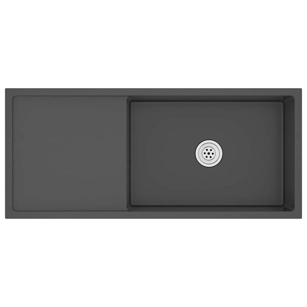 vidaXL Handmade Inset Sink Black Stainless Steel