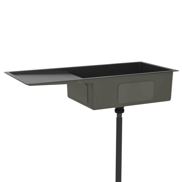 vidaXL Handmade Inset Sink Black Stainless Steel