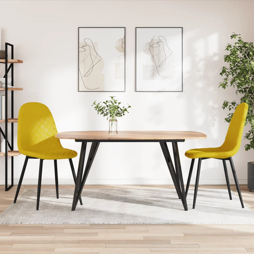 vidaXL Dining Chairs 2 pcs. Mustard Yellow Velvet