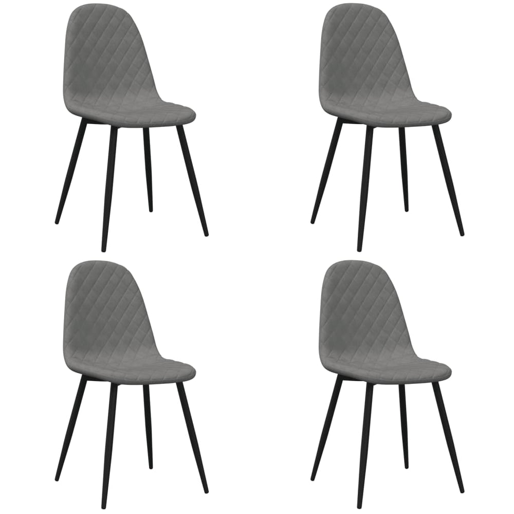 vidaXL Dining Chairs 4 pcs. Light Gray Velvet