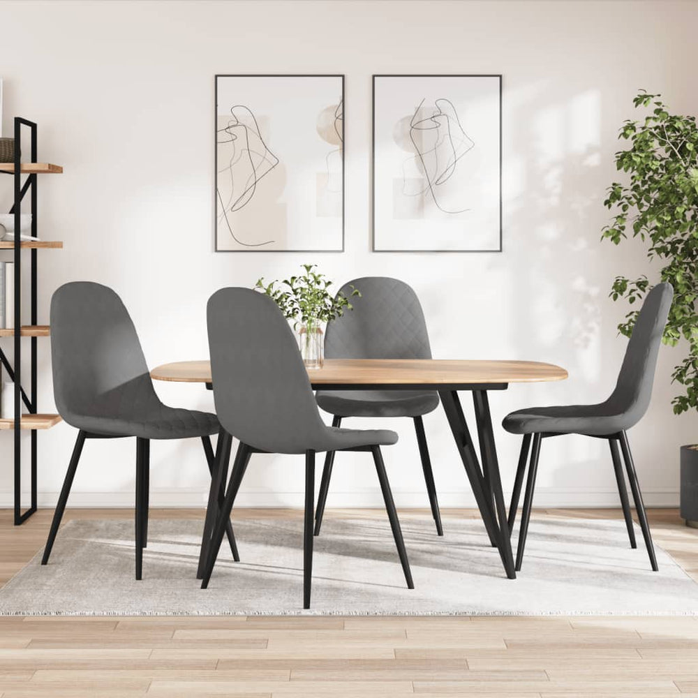 vidaXL Dining Chairs 4 pcs. Light Gray Velvet
