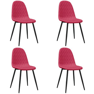 vidaXL Dining Chairs 4 pcs. Wine Red Velvet