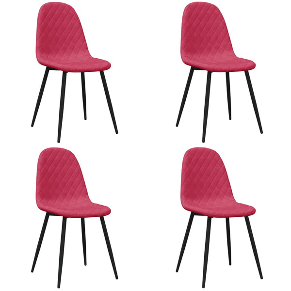 vidaXL Dining Chairs 4 pcs. Wine Red Velvet
