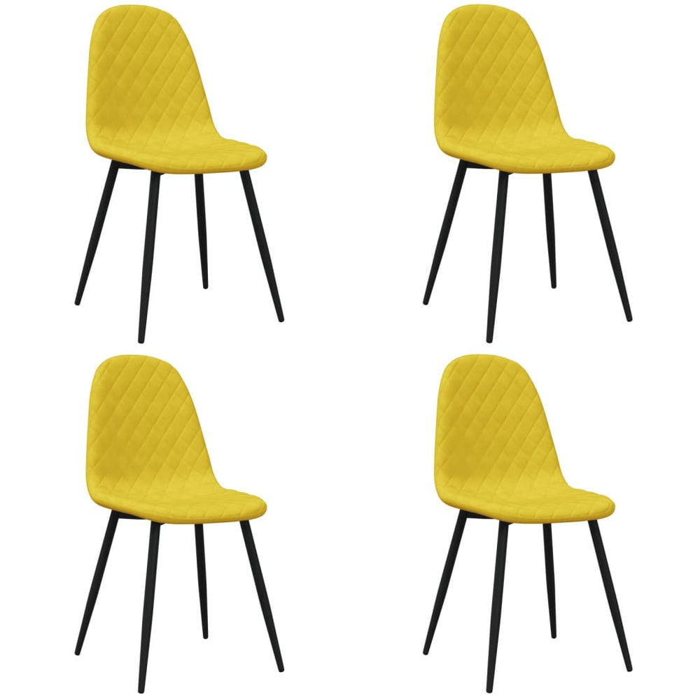 vidaXL Dining Chairs 4 pcs Mustard Yellow Velvet