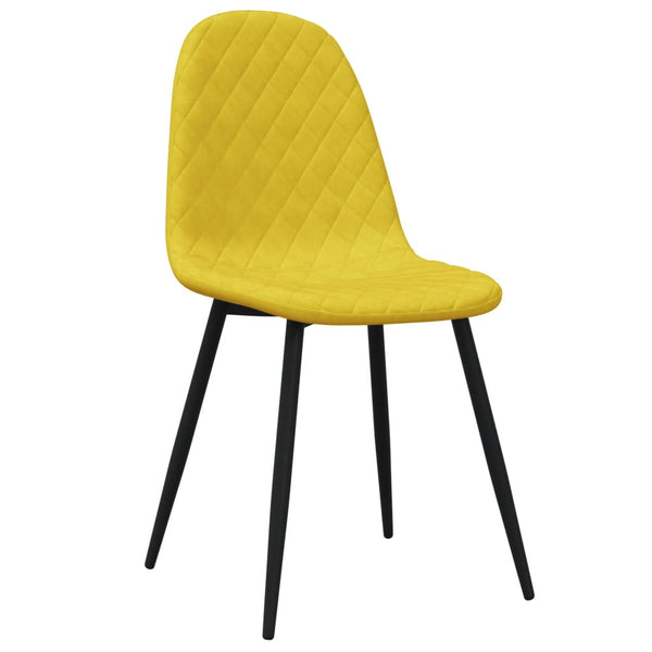 vidaXL Dining Chairs 4 pcs Mustard Yellow Velvet