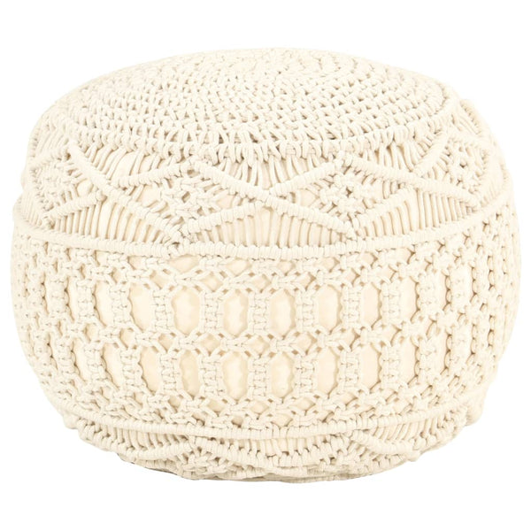 vidaXL Macrame Pouf Hand-knitted 45x30 cm Cotton