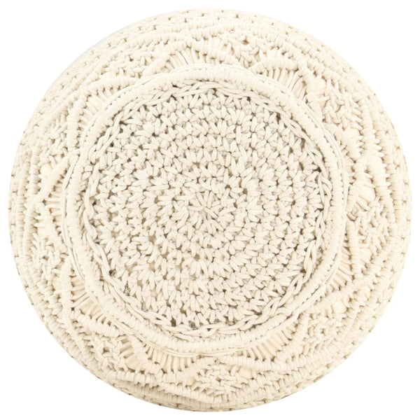vidaXL Macrame Pouf Hand-knitted 45x30 cm Cotton