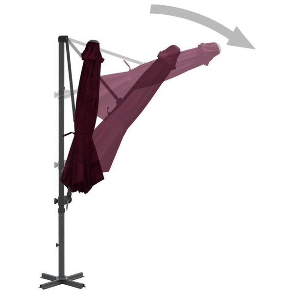 vidaXL Cantilever Parasol with Aluminum Pole 300 cm Red