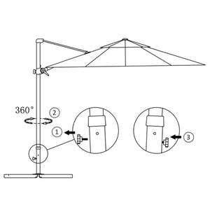 vidaXL Cantilever Parasol with Aluminum Pole 300 cm Red