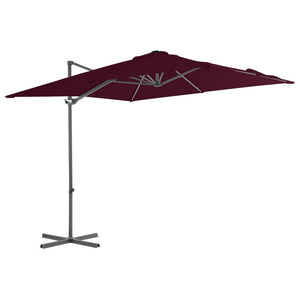 vidaXL Cantilever Parasol with Steel Pole 250x250 cm Burgundy
