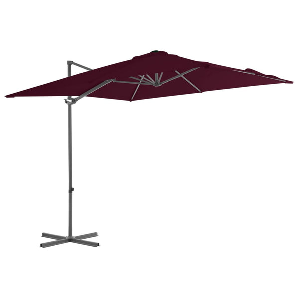 vidaXL Cantilever Parasol with Steel Pole 250x250 cm Burgundy