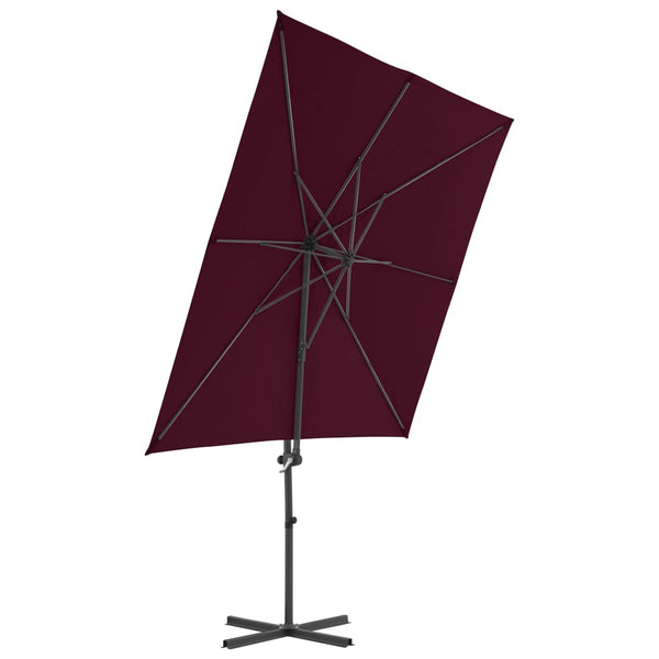 vidaXL Cantilever Parasol with Steel Pole 250x250 cm Burgundy