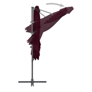 vidaXL Cantilever Parasol with Steel Pole 250x250 cm Burgundy