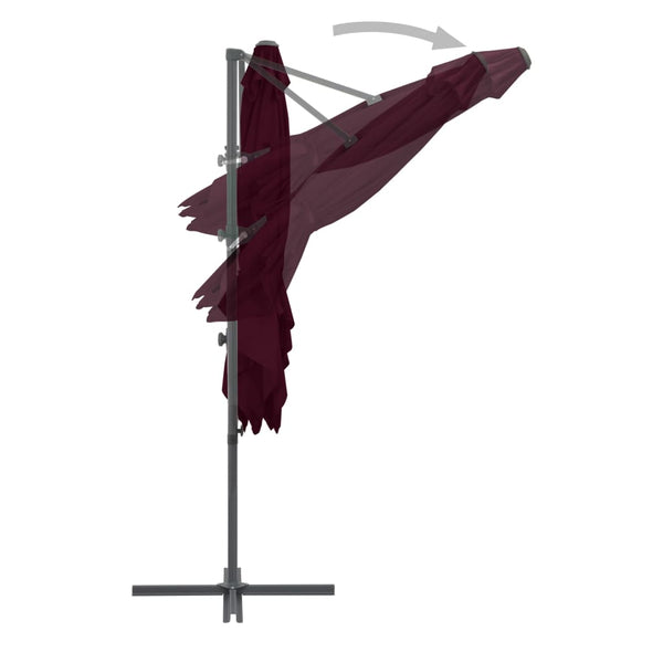 vidaXL Cantilever Parasol with Steel Pole 250x250 cm Burgundy