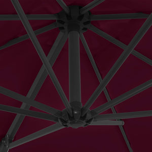 vidaXL Cantilever Parasol with Steel Pole 250x250 cm Burgundy