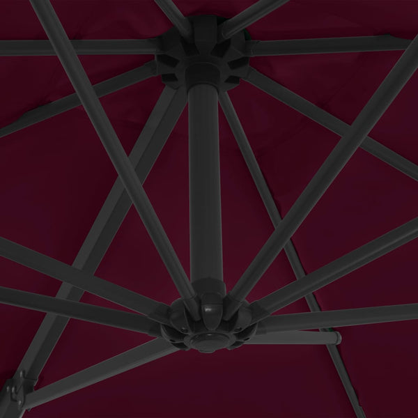 vidaXL Cantilever Parasol with Steel Pole 250x250 cm Burgundy