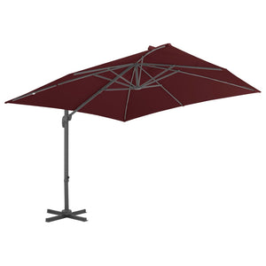 Ampelschirm mit Aluminium-Mast 400x300 cm Bordeauxrot